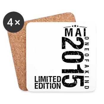 Birthday May 2015 May born in May - Coasters (set of 4) - white - Front