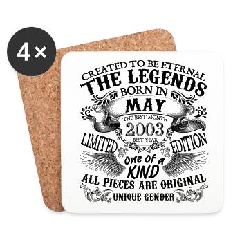 Birthday 2003 May 2003 born in May 2003 - Coasters (set of 4) - white - Front
