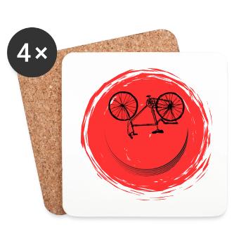 Fahrrad Gesicht - Untersetzer (4er-Set) - Weiß - Vorne