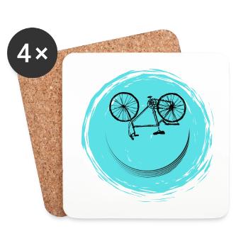 Fahrrad Gesicht - Untersetzer (4er-Set) - Weiß - Vorne