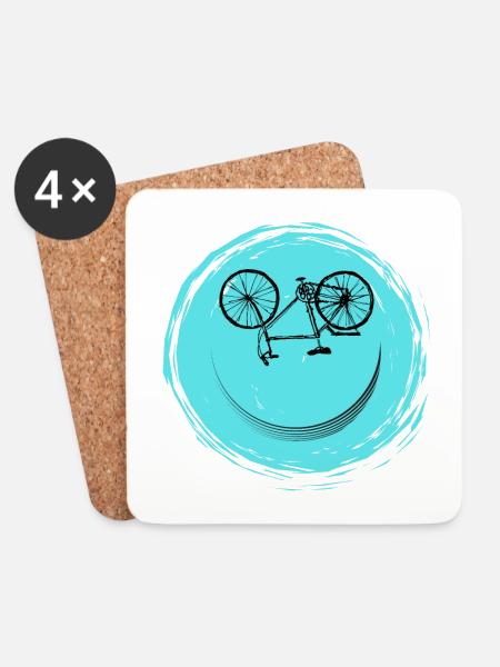 Fahrrad Gesicht - Untersetzer (4er-Set) - Weiß