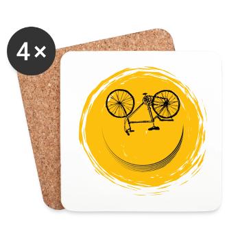 Bicycle face - Coasters (set of 4) - white - Front