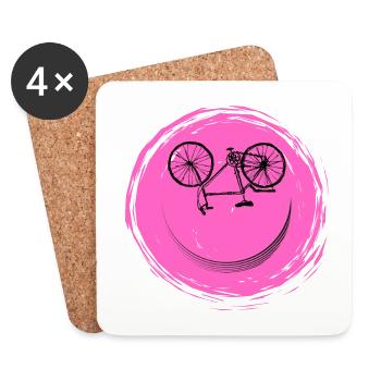 Fahrrad Gesicht - Untersetzer (4er-Set) - Weiß - Vorne