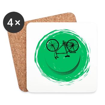 Bicycle Face - Coasters (set of 4) - white - Front