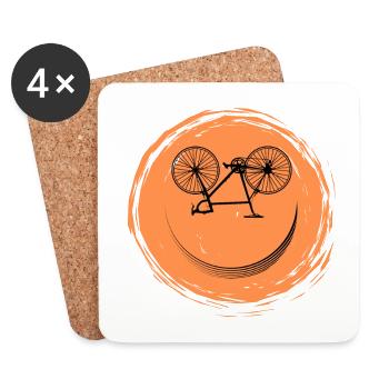 Bicycle Face - Coasters (set of 4) - white - Front