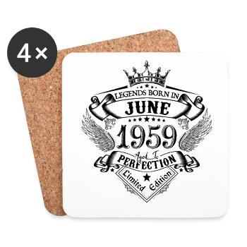 Geburtstag Juni 1959 Juni Geburtstag 1959 - Untersetzer (4er-Set) - Weiß - Vorne
