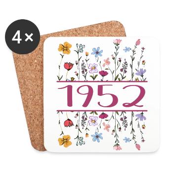 1952 Legendär Seit 1952 Geburtstag 1952 Frauen - Untersetzer (4er-Set) - Weiß - Vorne