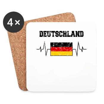 Germany Heartbeat - Coasters (set of 4) - white - Front