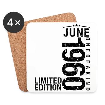 Birthday June 1960 June born in June 1960 - Coasters (set of 4) - white - Front