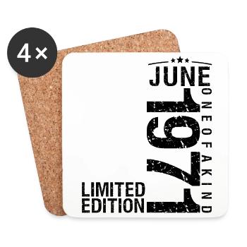 Birthday June 1971 June born in June 1971 - Coasters (set of 4) - white - Front