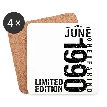 Birthday June 1990 June born in June 1990 - Coasters (set of 4) - white - Front