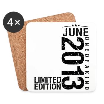 Birthday June 2013 June born in June 2013 - Coasters (set of 4) - white - Front
