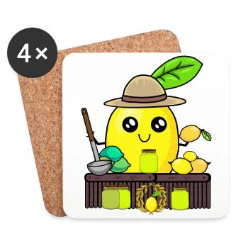 Lemons Lemon Juice Vendor Lemon Sour - Coasters (set of 4) - white - Front