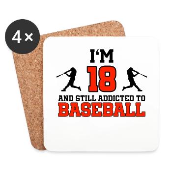 18th Birthday Golf 18 Years Old Baseball Player - Untersetzer (4er-Set) - Weiß - Vorne
