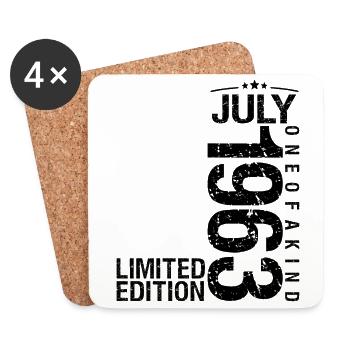 Birthday July 1963 July born in July 19 - Coasters (set of 4) - white - Front