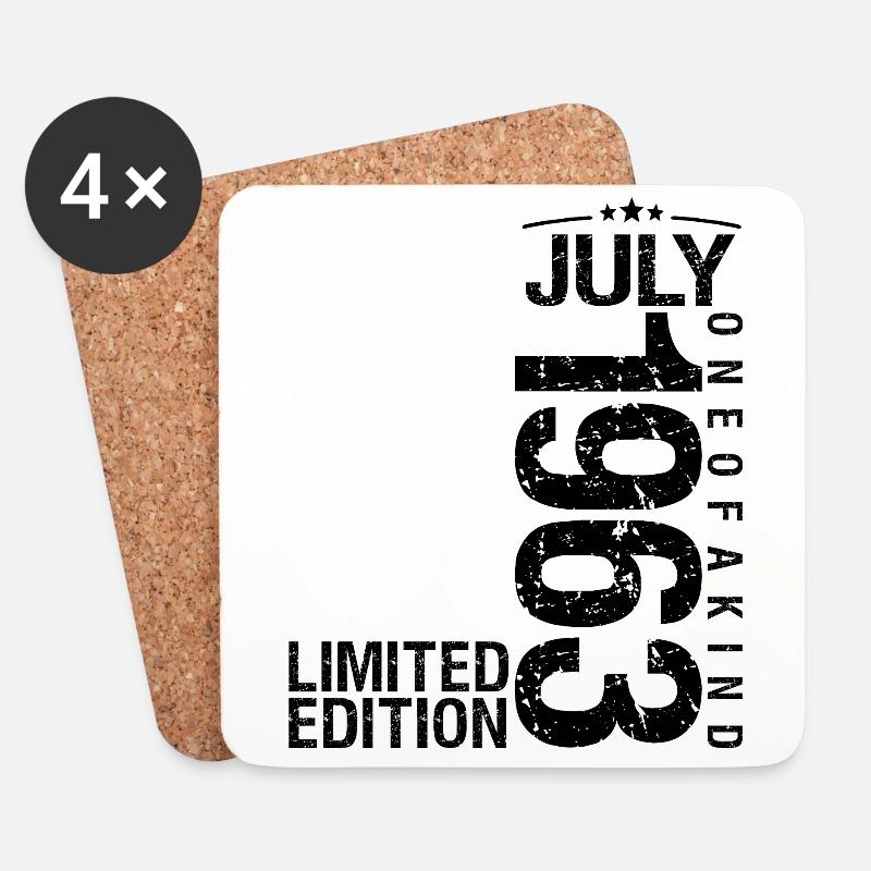 Geburtstag Juli 1963 Juli geboren im Juli 19 - Untersetzer (4er-Set) - Weiß