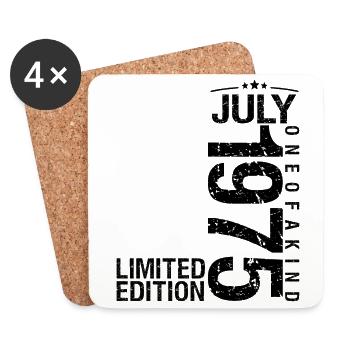 Birthday 1975 July 1975 July 1975 - Coasters (set of 4) - white - Front
