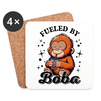 Orang-outan alimenté par Boba - Dessous de verre (lot de 4) - blanc - Devant
