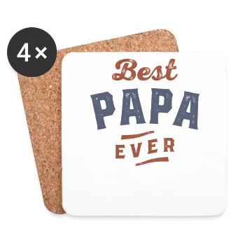 Meilleur papa de tous les temps - Journée des grands-parents - Dessous de verre (lot de 4) - blanc - Devant