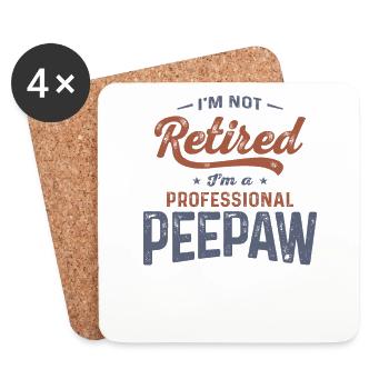 La retraite de Peepaw redéfinie - Journée des grands-parents - Dessous de verre (lot de 4) - blanc - Devant