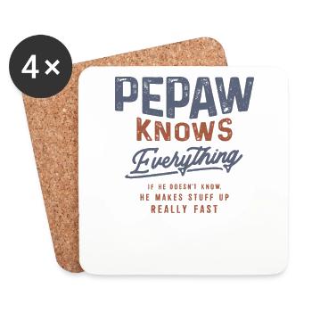 Pepaw sait tout - Journée des grands-parents - Dessous de verre (lot de 4) - blanc - Devant