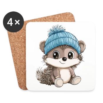 Igel Süß Niedlich Baby Kinder Tier Cartoon - Untersetzer (4er-Set) - Weiß - Vorne