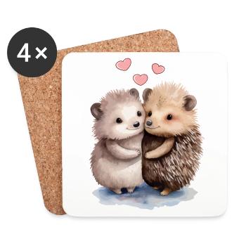 Liebenswerter Igel Adorable Hedgehog - Untersetzer (4er-Set) - Weiß - Vorne