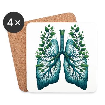 Nature Lungs Earth Green Eco Health Design - Coasters (set of 4) - white - Front