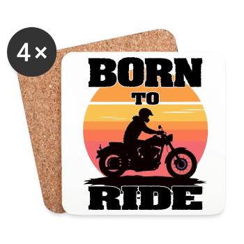 Motorcycle. Bikers born to ride. - Coasters (set of 4) - white - Front