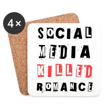 Social Media Killed Romance Soziales Statement - Coasters (set of 4) - white - Front