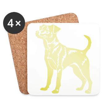 Silhouette de chien Jack Russell Terrier - Dessous de verre (lot de 4) - blanc - Devant
