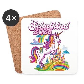 School Child 2025 Unicorn Enrollment School Student - Coasters (set of 4) - white - Front