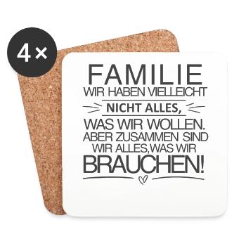 Family - Together we are everything - Coasters (set of 4) - white - Front