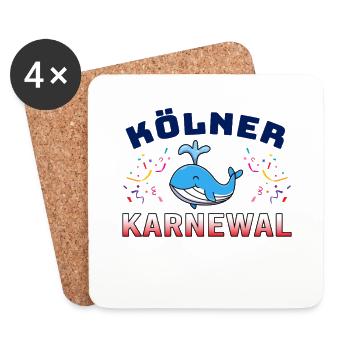 Kölner KarneWAL Karneval - Untersetzer (4er-Set) - Weiß - Vorne