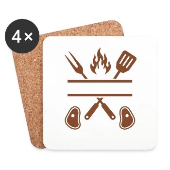 Grillen ist Männersache - Untersetzer (4er-Set) - Weiß - Vorne