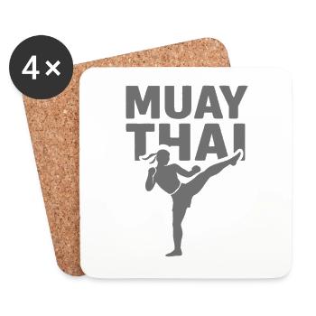 Muay Thai Fighter - Coasters (set of 4) - white - Front