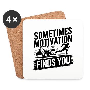 Parfois, la motivation vous trouve ! Jogging de course - Dessous de verre (lot de 4) - blanc - Devant