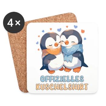 Chemise Câline Officielle Pingouins Amour Coeur Doux - Dessous de verre (lot de 4) - blanc - Devant