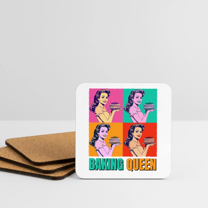 Baking Cake Baking Queen Baking Fairy Baker Pop Art Coasters (set of 4)