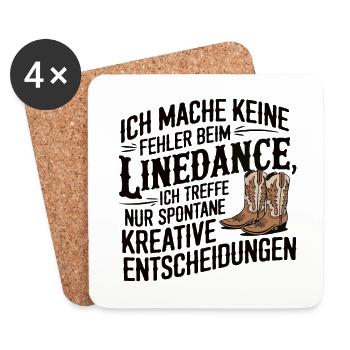Lindedance Line Dance Line Dancing - Untersetzer (4er-Set) - Weiß - Vorne