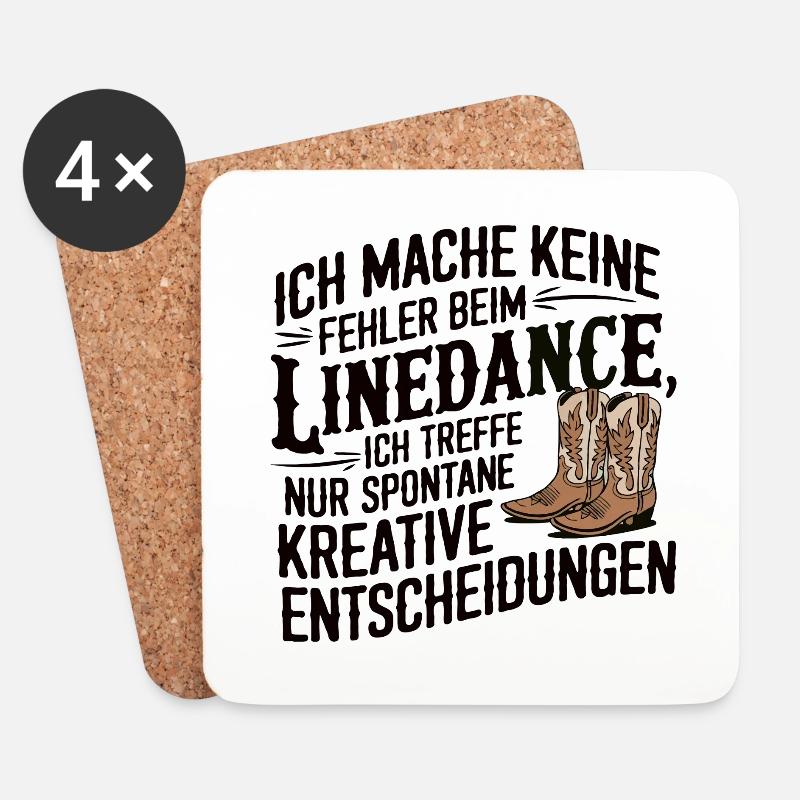 Lindedance Line Dance Line Dancing - Untersetzer (4er-Set) - Weiß