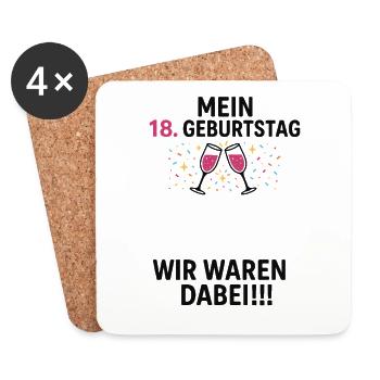 18. Geburtstag Unterschrift Party - Untersetzer (4er-Set) - Weiß - Vorne