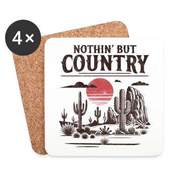 Nothin but Country - Coasters (set of 4) - white - Front