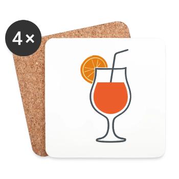 Summer Cocktail Illustration - Coasters (set of 4) - white - Front