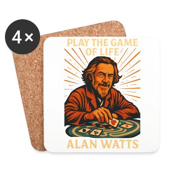 Alan Watts Spiel des Lebens Kunst - Untersetzer (4er-Set) - Weiß - Vorne