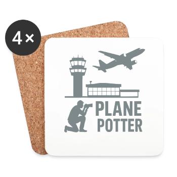 Avion – Conception d’observateurs d’aéronefs - Dessous de verre (lot de 4) - blanc - Devant