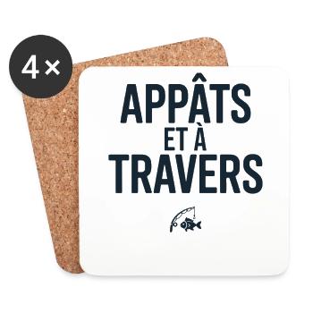 humour pêche Appâts et à travers cadeau pêcheur - Dessous de verre (lot de 4) - blanc - Devant