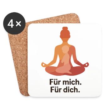 Für mich. Für dich. – Yoga Mama - Untersetzer (4er-Set) - Weiß - Vorne