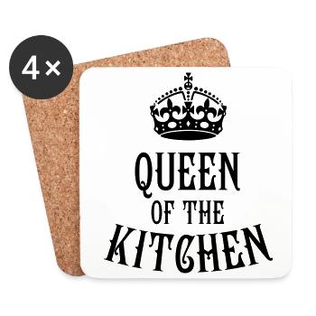 Queen of the Kitchen Köchin Königin - Untersetzer (4er-Set) - Weiß - Vorne