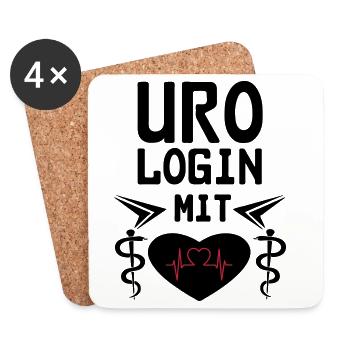 Urologin mit Herz Geschenk - Untersetzer (4er-Set) - Weiß - Vorne